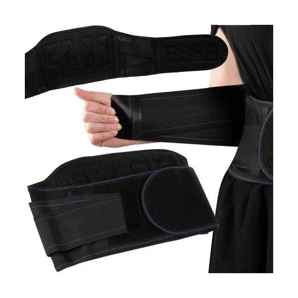 Mágneses ágyéki tartóöv, 24 mágnes, XL (85–100 cm), tépőzár, fekete