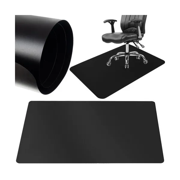 Szék alatti padlóvédő szőnyeg, 130×90 cm, fekete, 0,5 mm, polipropilén