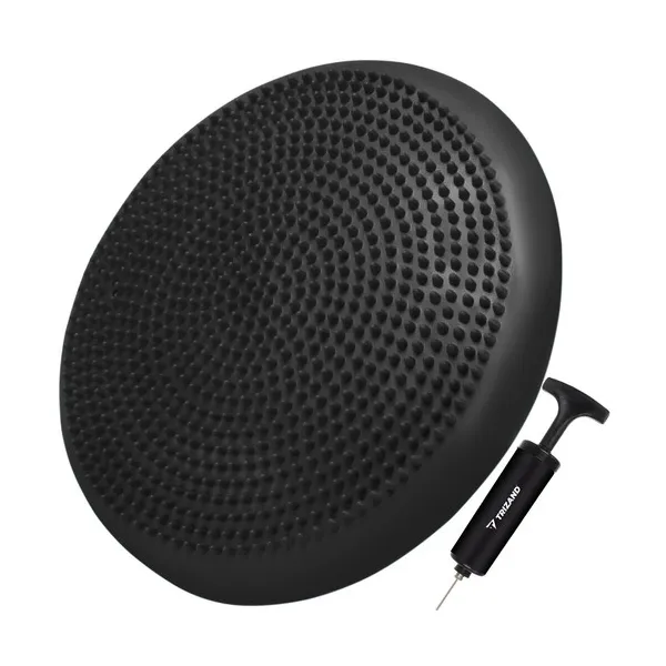 Szenzomotoros egyensúlypárna pumpával, 34 cm, fekete PVC