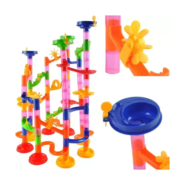 3D golyópálya készlet – 105 elem, 30 golyó, építőjáték