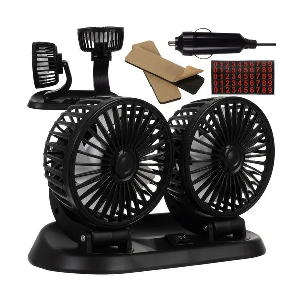 Xtrobb 23222 dupla autóventilátor, 12V, 360° forgatható, 2 fokozat