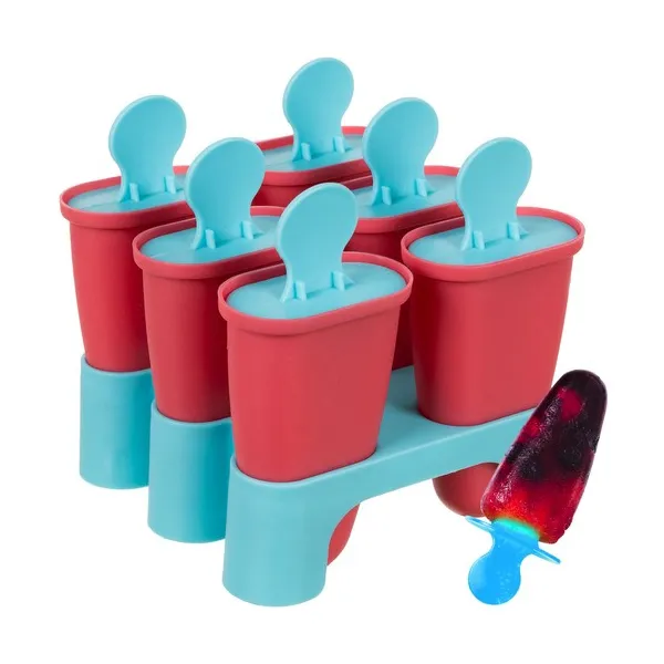 Jégkrémkészítő forma, 6 részes, BPA-mentes PP, 6×80 ml, állvánnyal