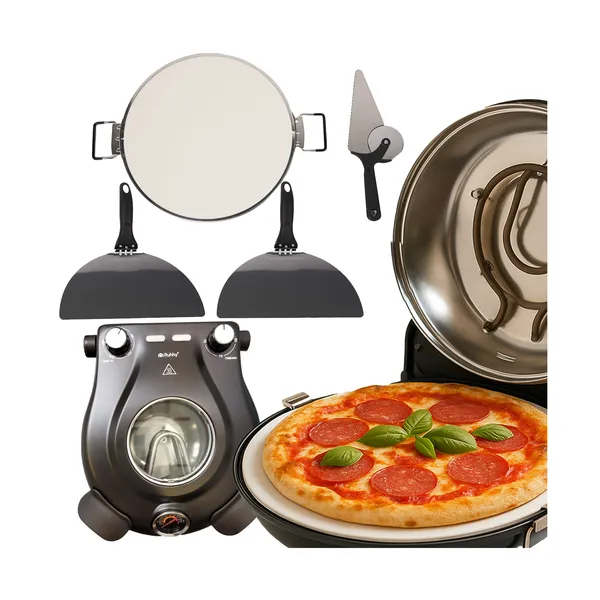 RUHHY 26050 elektromos pizzasütő, 1200 W, 420°C, kerámia sütőkő