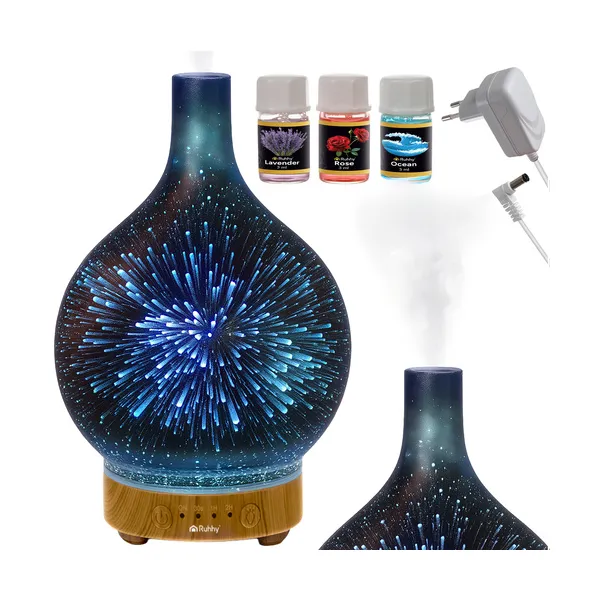 RUHHY ultrahangos aroma diffúzor és párásító, 200 ml, LED, időzítő