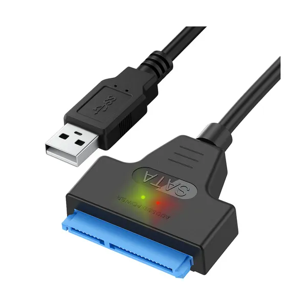 USB 3.0–SATA átalakító 2,5" SSD/HDD-hez, 6 Gb/s, Plug&Play, LED, fekete – IZOXIS