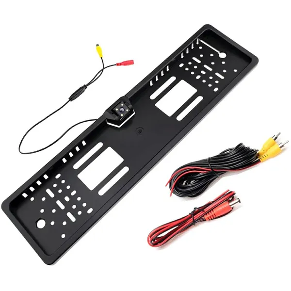Rendszámtábla-keretes tolatókamera, 170° látószög, LED, IP68, 12 V