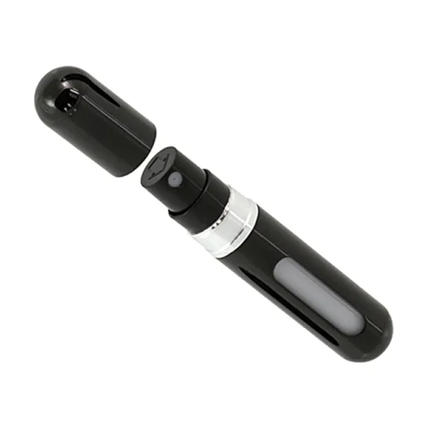 Utazó, utántölthető parfümpermetező, 5 ml, fekete, alumínium