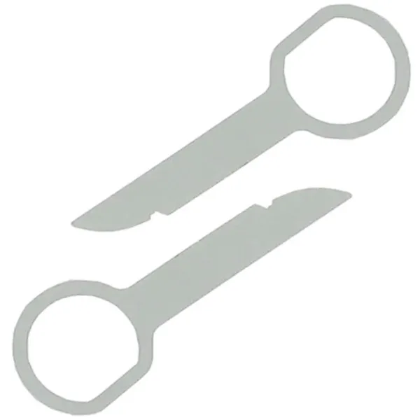 Autórádió kiszedő kulcsok, 2 db, acél, 9 cm – Audi/VW/Seat/Skoda/Mercedes/Ford