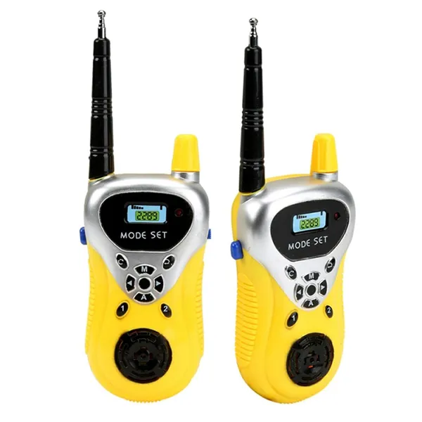 Gyerek walkie-talkie készlet, 2 db, 100 m, sárga, AA