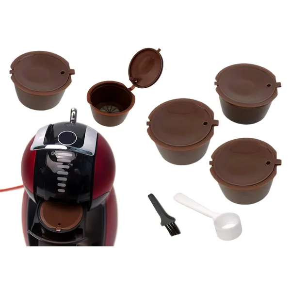Újratölthető kávékapszulák Dolce Gusto-hoz, 5 db, acél szűrő
