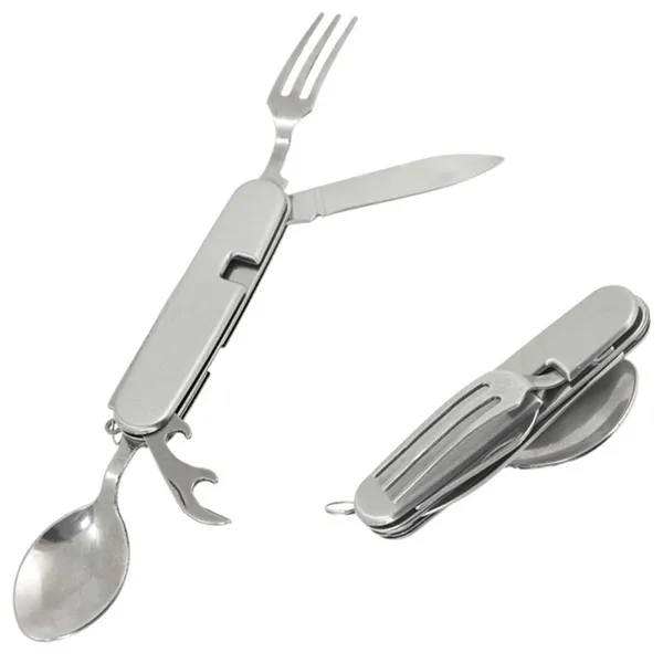 4 az 1-ben rozsdamentes evőeszköz multitool, ezüst, 15 cm