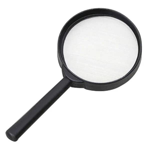 Kézi kerek nagyító 85 mm lencsével, 2,5x, műanyag