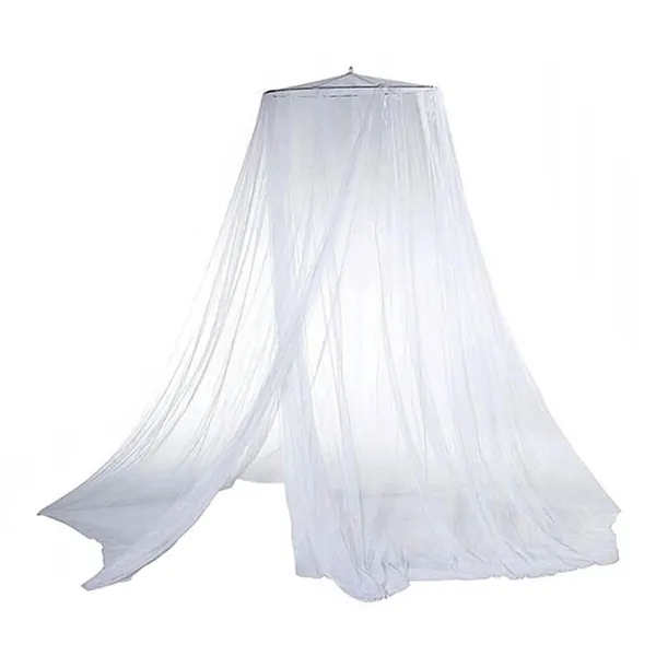 Baldachinos szúnyogháló ágyra, fehér, poliészter, 260 cm, Ø60 cm