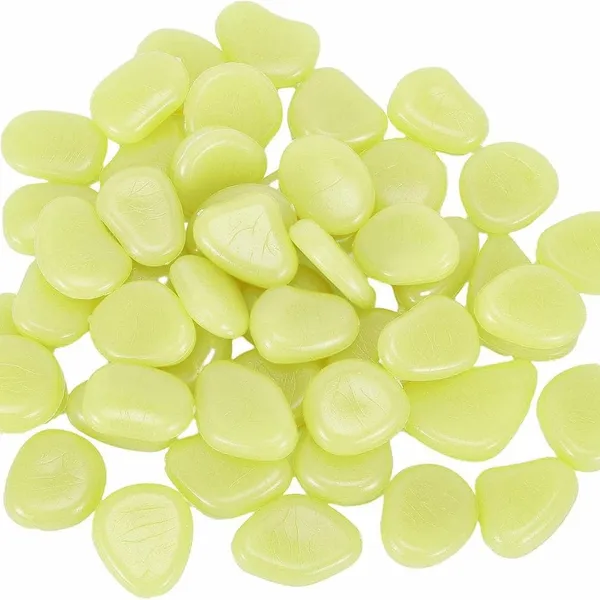 100 db sárga fluoreszkáló kavics, 2–3 cm, polisztirol