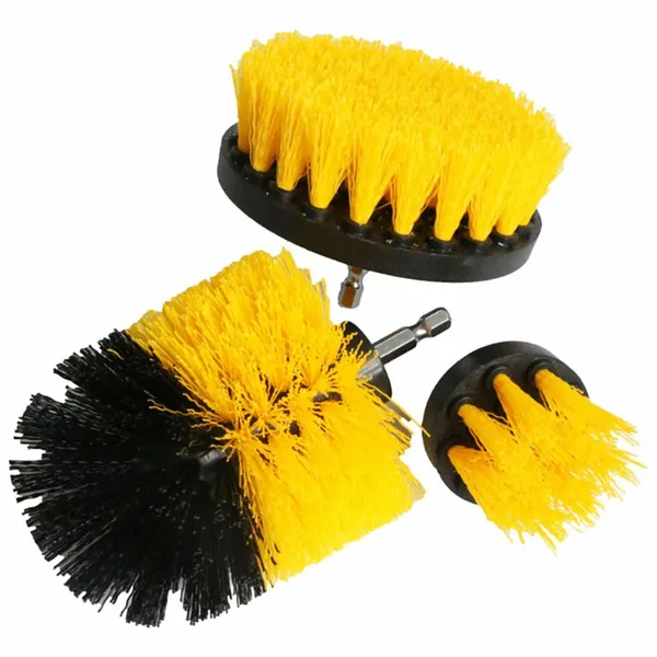 3 darabos tisztítókefe készlet fúrógéphez, 1/4'' rögzítés, nylon