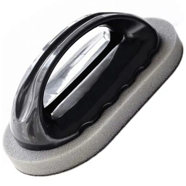 Ergonomikus mosogatószivacs nyéllel, fekete/szürke, 14×8 cm