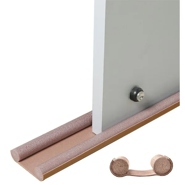 Huzatgátló ajtó alá, barna, 92 cm, dupla hengeres, max. 4,7 cm ajtólapig