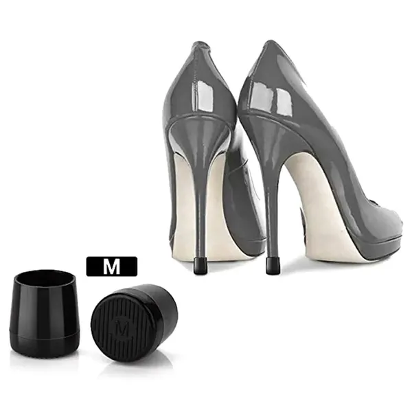 Sarokvédő kupakok magas sarkú cipőre (pár), M méret, 11–13 mm, fekete, TPU