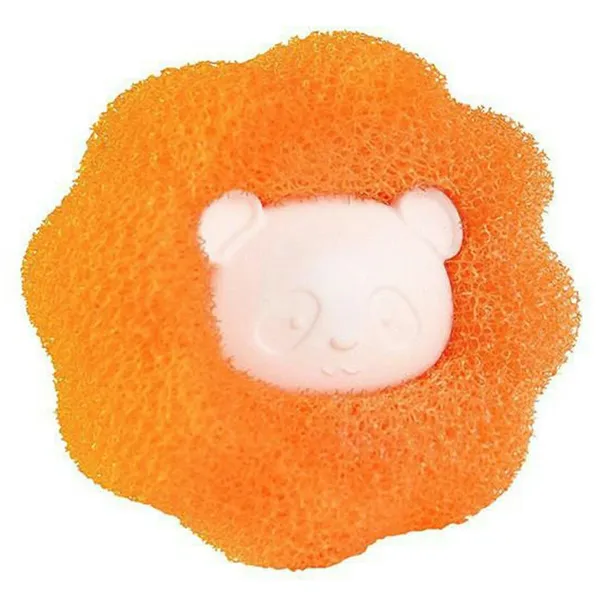Szösz- és szőreltávolító mosógolyó, 6 cm, narancssárga, nylon/PP