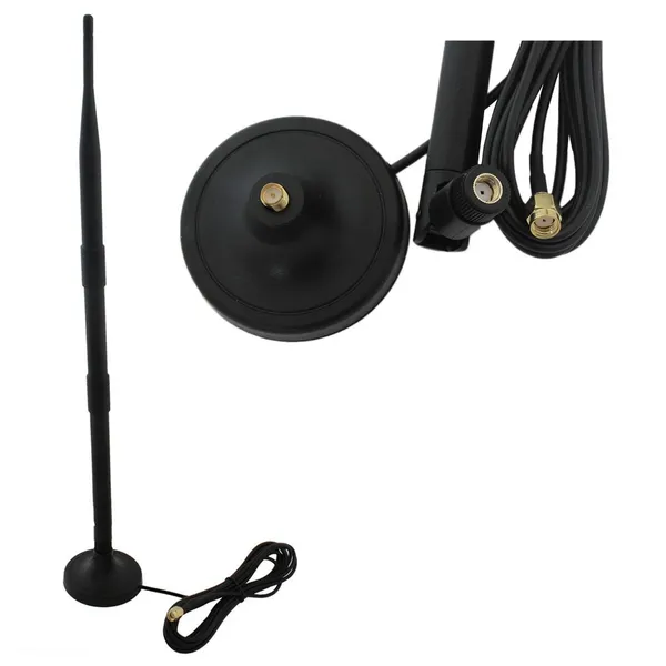 Körsugárzó WiFi antenna 2,4 GHz 9–12 dBi, 41 cm, RP-SMA, 3 m kábel