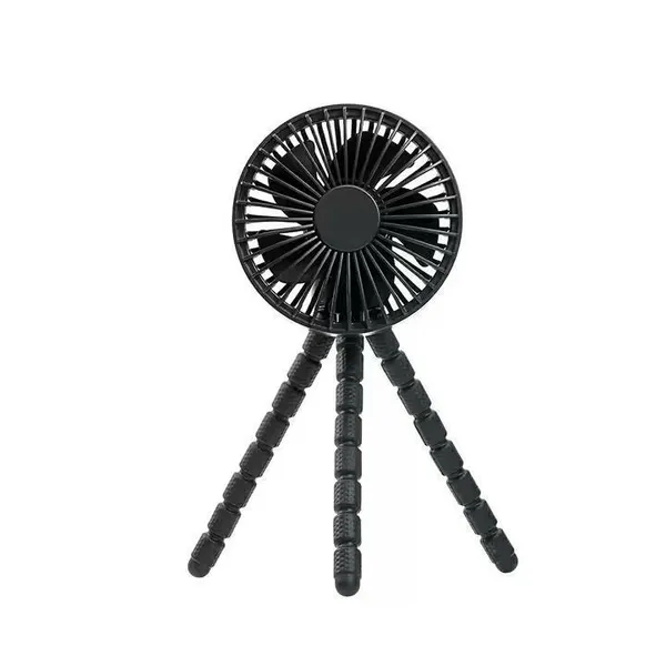 Mini USB asztali ventilátor, fekete, 12,7 cm, 1200 mAh, 3 fokozat