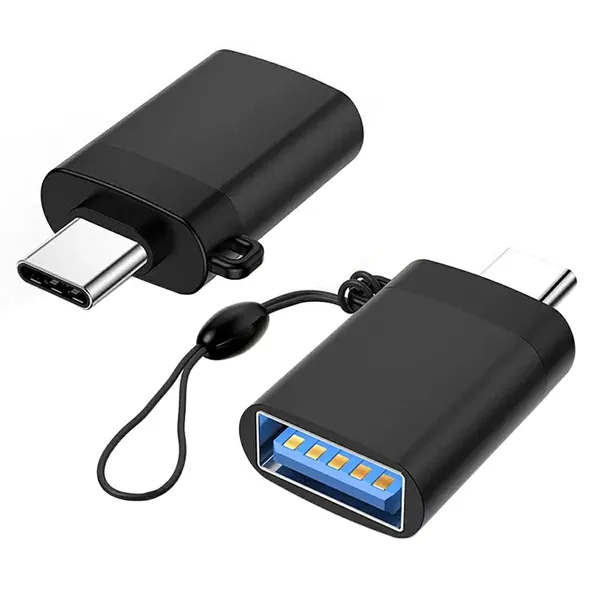 USB‑C–USB‑A OTG adapter, USB 3.0, fekete
