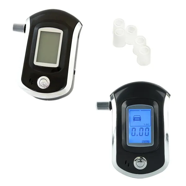 AT-6000 digitális alkoholszonda, 5 szájrésszel, LCD, 0–2 ‰
