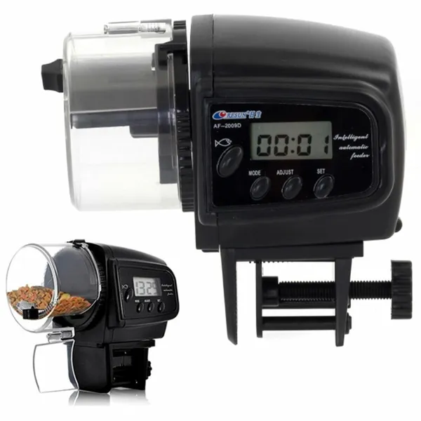 AF-2009D automata akváriumi etető, LCD, 4x/nap, 70 ml, 2×AAA
