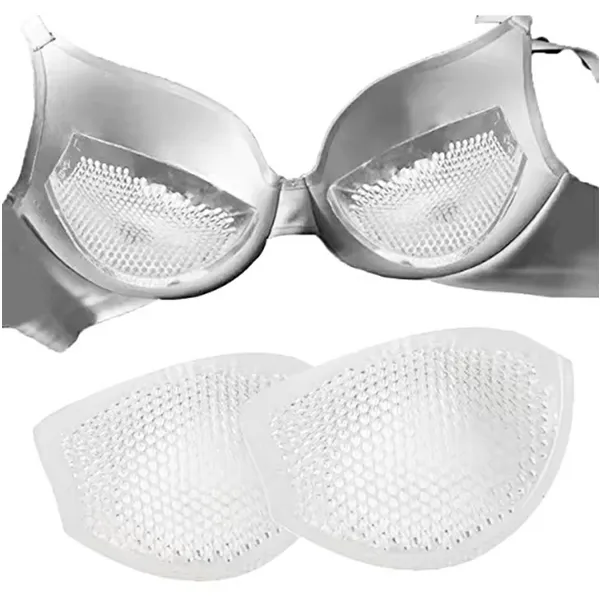 Szilikon push-up melltartó betét, perforált, vízálló, átlátszó (1 pár)