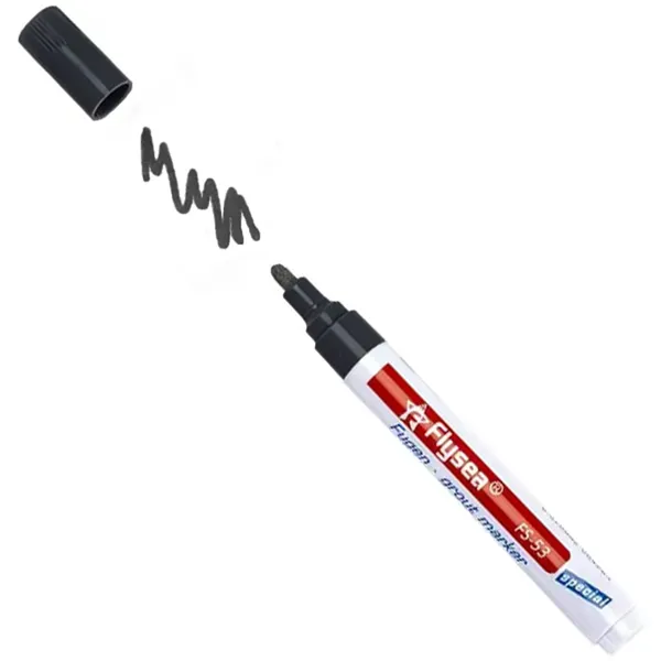 Fugajavító marker, fekete, 2–4 mm hegy, vízálló, gyorsan szárad