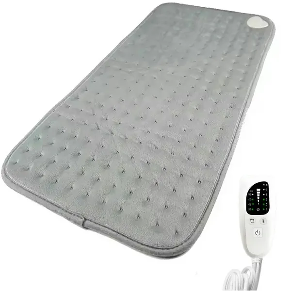 Elektromos melegítő párna 60x30 cm, 6 fokozat, időzítő, 48 W, szürke