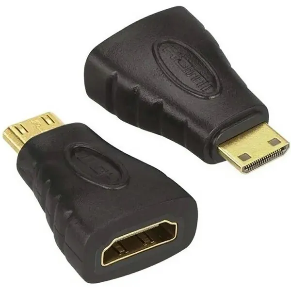 HDMI (A) anya – Mini HDMI (C) apa adapter, aranyozott, 19‑tűs