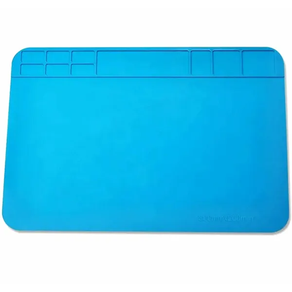 Antisztatikus szilikon szerviz szőnyeg 30×20 cm, hőálló 500 °C, kék