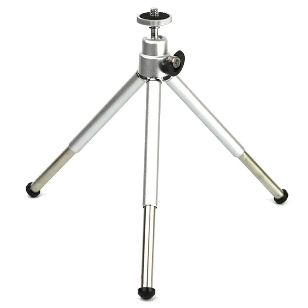 Asztali mini alumínium állvány, 23 cm, 3 irányú fej, 1/4'' menet, ezüst