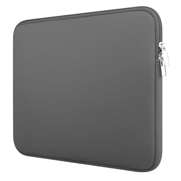 17 hüvelykes neoprén laptoptok, párnázott, cipzáras, szürke