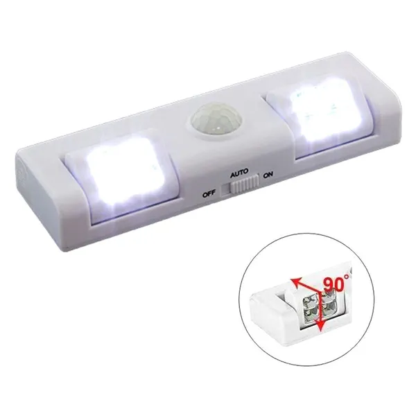 Vezeték nélküli 8 LED-es lámpa mozgás- és fényérzékelővel, fehér, 3×AA
