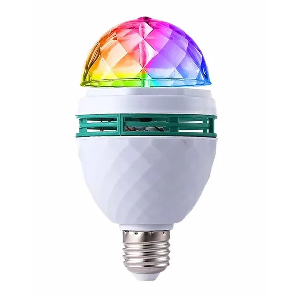 RGB LED diszkó izzó E27, 230V, 120° fény, fehér burkolat