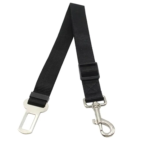 Autós kutya biztonsági öv póráz, univerzális csattal, 50–70 cm, fekete, 2,5 cm